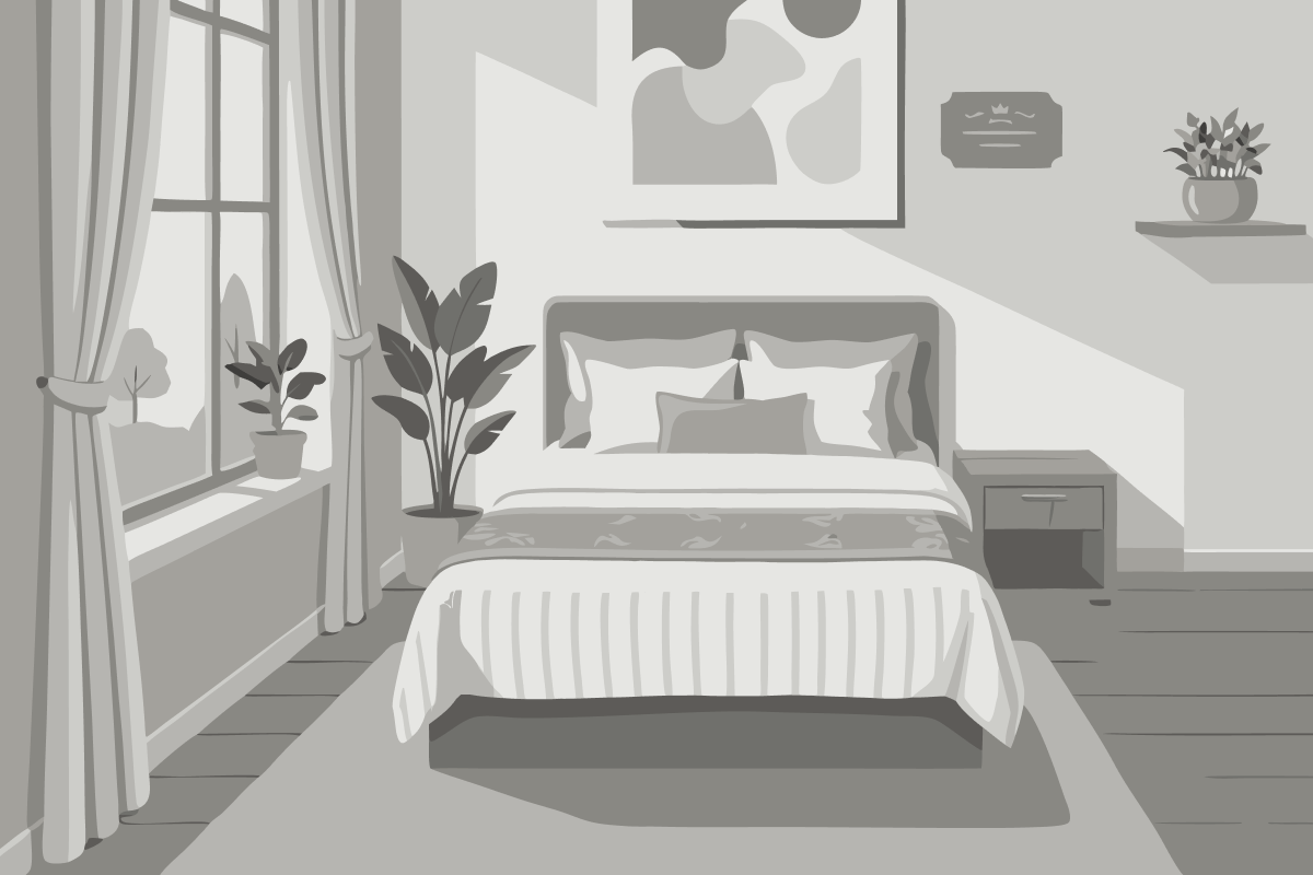 Habitación con cama grande